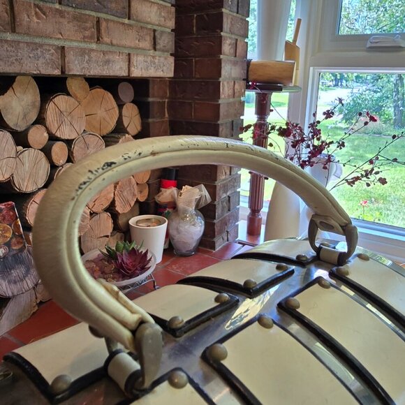 Tano of Madrid - Vintage Silver & Leather Locking Train Case Style Purse​ - Picture 7 of 16